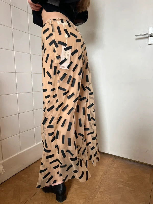 Maison Margiela Tape Print Sheer Tulle Midi Skirt IT44 / UK12 Made in Italy