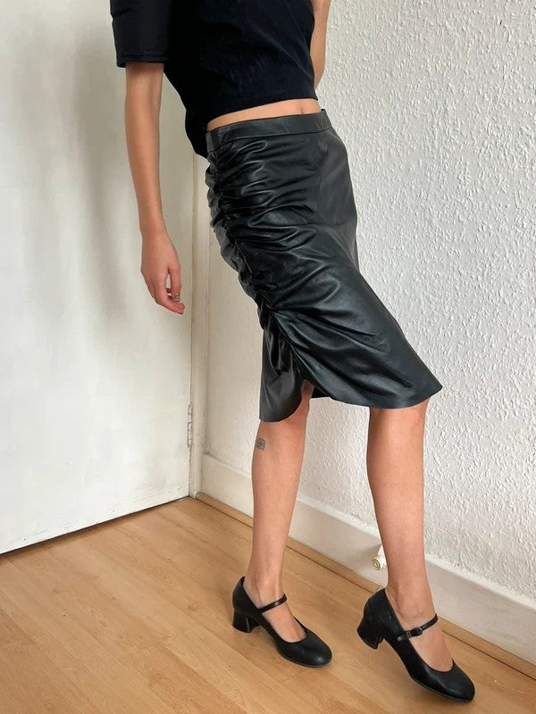 Federica Tosi Leather Mini Skirt Black