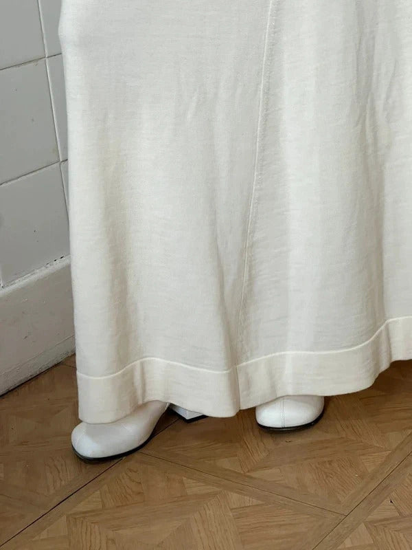Jil Sander Open Back Wool Maxi Dress FR36 / UK8 Sculptural Knit