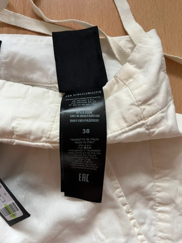 Ann Demeulemeester Ivory Mini Skirt Tie Detail IT38 XS