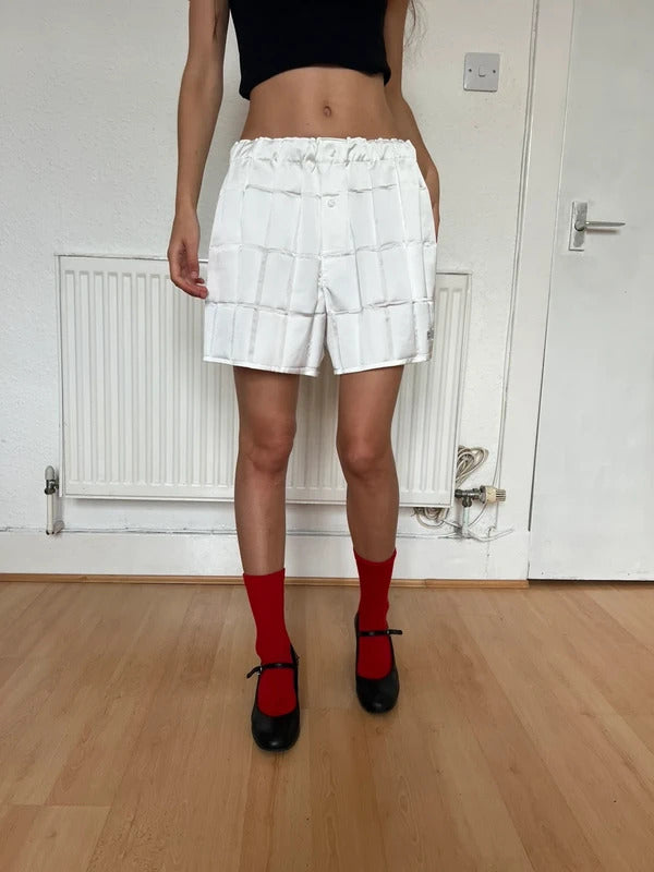 Coperni Satin Shorts – White – FR38 / US6 / UK10 / M