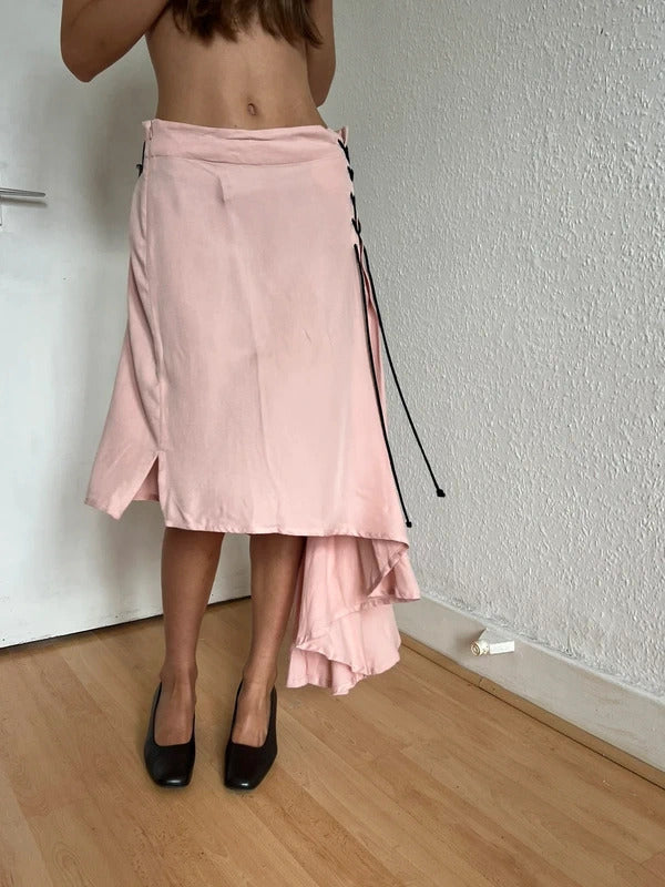 Ann Demeulemeester Asymmetric Midi Skirt FR38 / UK10 / US6 M Pink