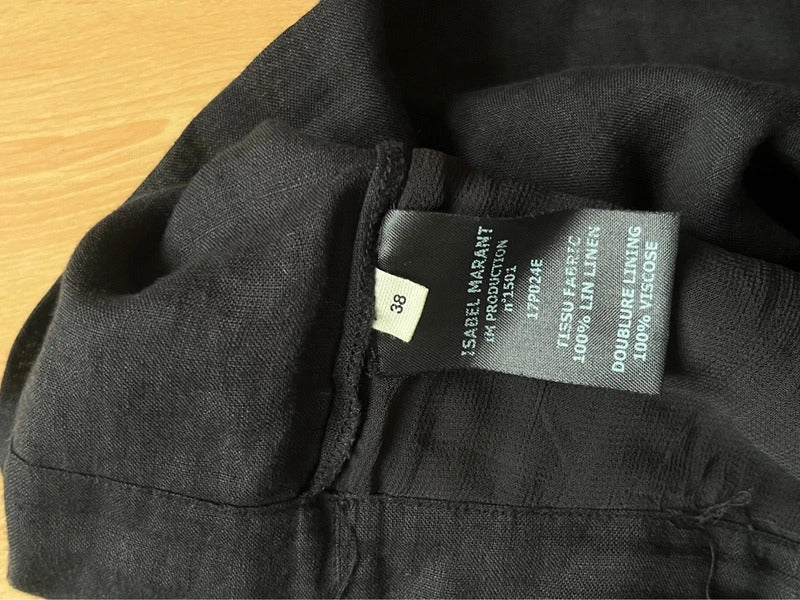 Isabel Marant Etoile Linen Wrap Mini Skirt Black FR36 / US4 / UK8 / S