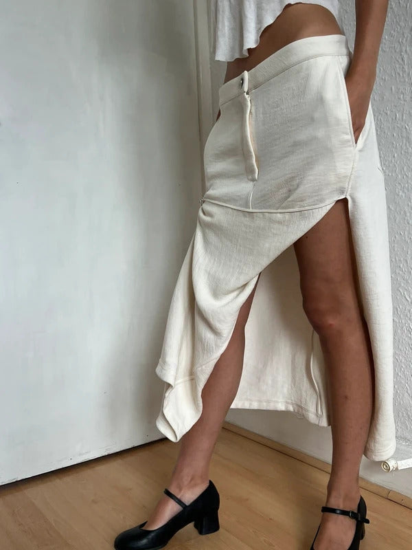 JW Anderson Asymmetric Draped Skirt – Ivory – UK8 / US4 / IT40 / S