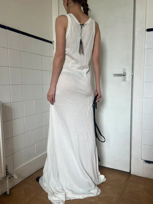 Ann Demeulemeester Leen Double Layer Maxi Dress White FR34 / UK6 XS