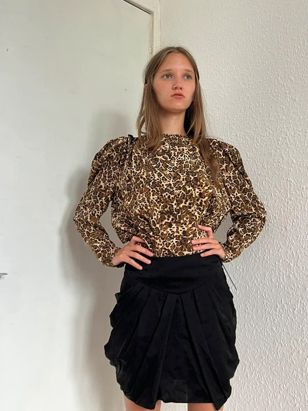 RRP €620 Isabel Marant Silk Blouse FR34 US2 UK6 XS Leopard Print Made in Portugal