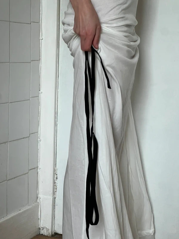 Ann Demeulemeester Leen Double Layer Maxi Dress White FR34 / UK6 XS