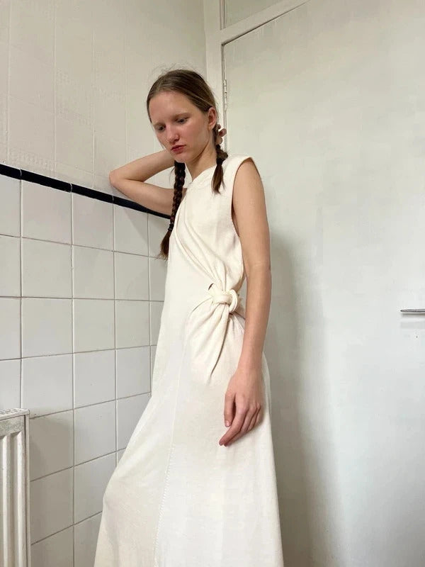 Jil Sander Open Back Wool Maxi Dress FR36 / UK8 Sculptural Knit