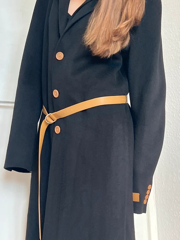 Helmut Lang Cashmere Wool Belted Coat – Black – IT40 / UK8