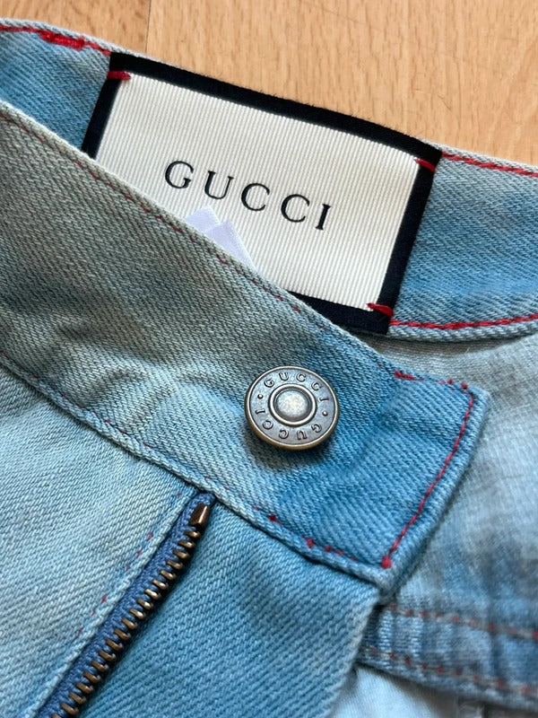 Gucci Floral Embroidered Studded Denim Mini Skirt IT36 UK4 NWT Alessandro Michele
