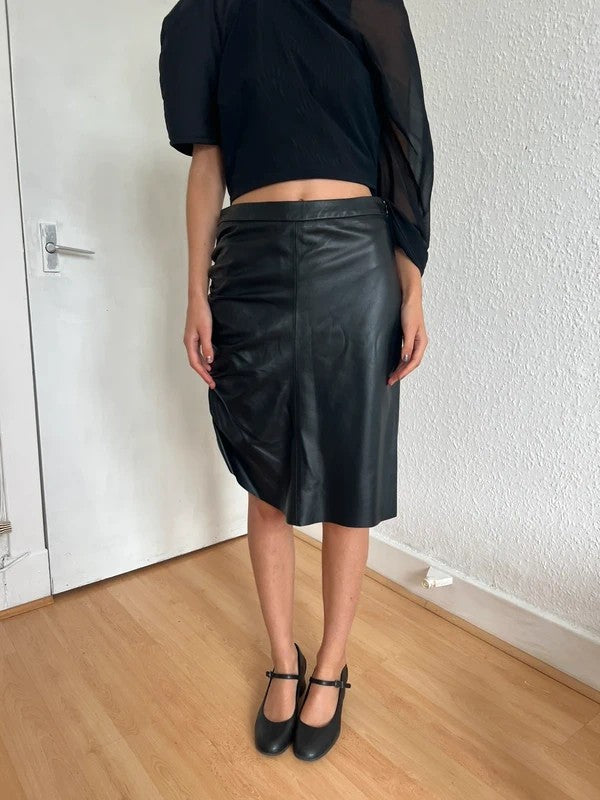Federica Tosi Leather Mini Skirt Black