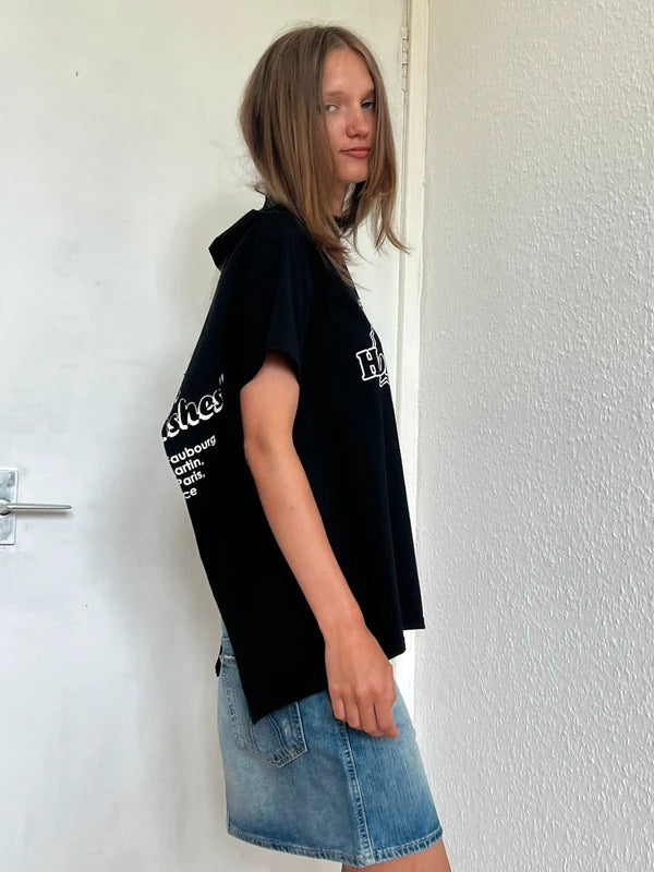 RRP €550 Vetements Open Back Graphic T-Shirt XS Black Made in Portugal