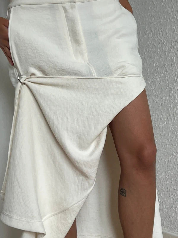 JW Anderson Asymmetric Draped Skirt – Ivory – UK8 / US4 / IT40 / S