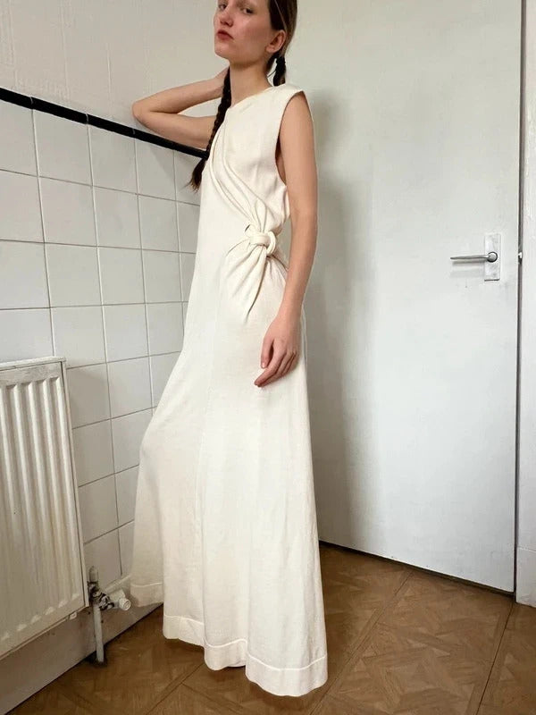 Jil Sander Open Back Wool Maxi Dress FR36 / UK8 Sculptural Knit