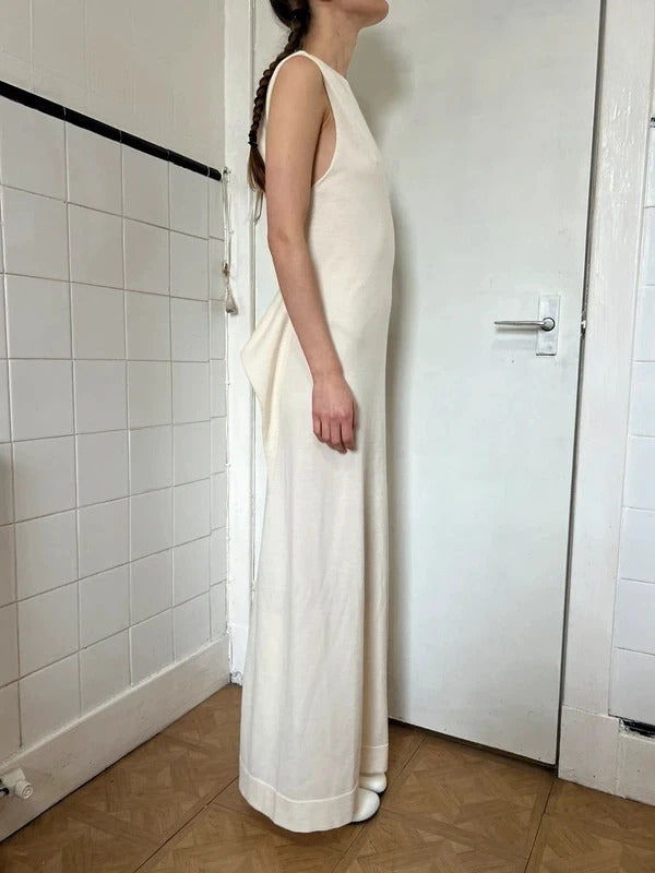 Jil Sander Open Back Wool Maxi Dress FR36 / UK8 Sculptural Knit