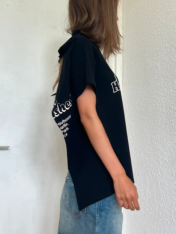 RRP €550 Vetements Open Back Graphic T-Shirt XS Black Made in Portugal