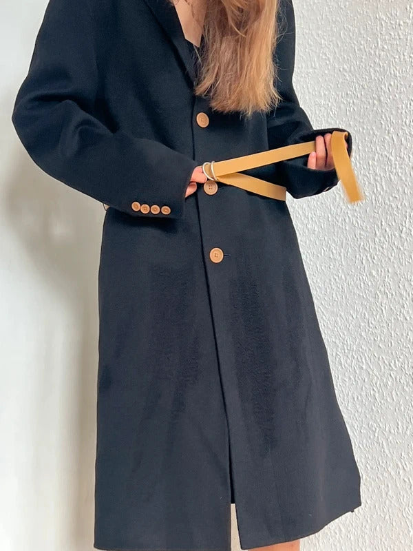 Helmut Lang Cashmere Wool Belted Coat – Black – IT40 / UK8