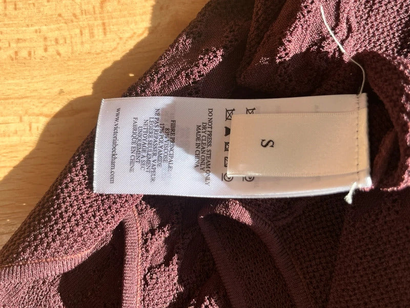 Victoria Beckham Lace Body Top Size S Brown Open Back