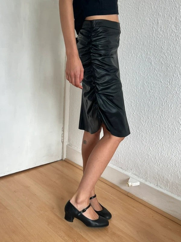 Federica Tosi Leather Mini Skirt Black