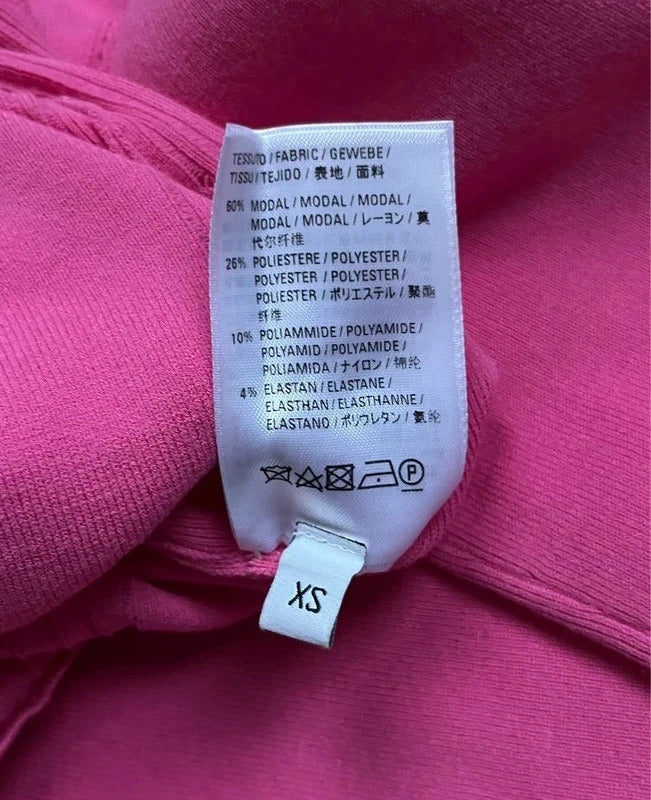 Balenciaga Pink Sweetheart Neck Knit Jumper XS Made in Italy