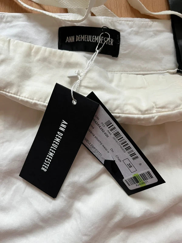 Ann Demeulemeester Ivory Mini Skirt Tie Detail IT38 XS