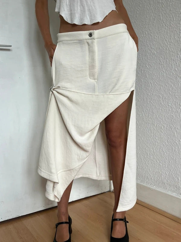 JW Anderson Asymmetric Draped Skirt – Ivory – UK8 / US4 / IT40 / S