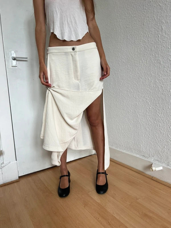 JW Anderson Asymmetric Draped Skirt – Ivory – UK8 / US4 / IT40 / S
