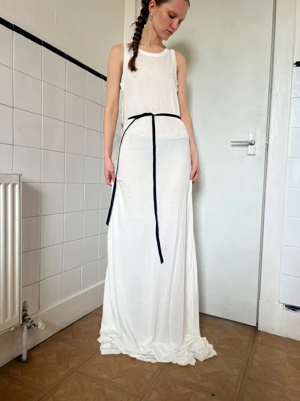 Ann Demeulemeester Leen Double Layer Maxi Dress White FR34 / UK6 XS