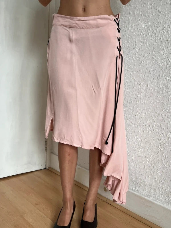 Ann Demeulemeester Asymmetric Midi Skirt FR38 / UK10 / US6 M Pink