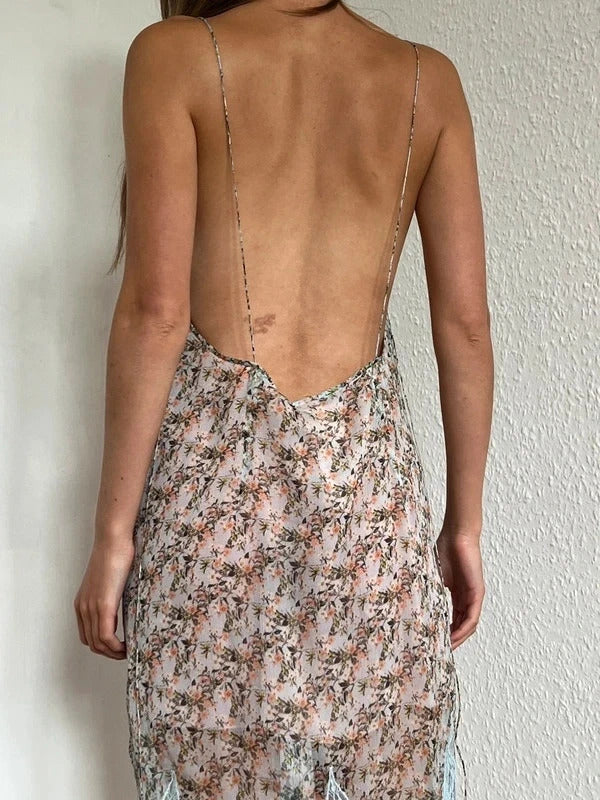 Dsquared2 Silk Slip Dress – Floral & Lace – IT42 / UK10 / M