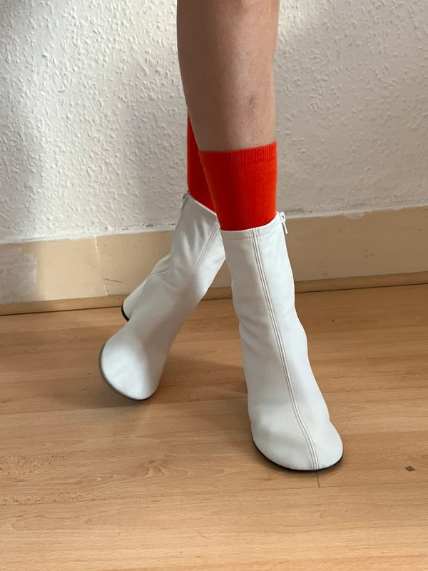 Balenciaga Glove Leather Ankle Boots White (EU37 / UK4 / US7)