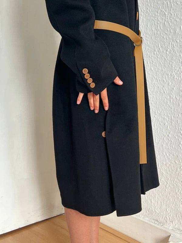 Helmut Lang Cashmere Wool Belted Coat – Black – IT40 / UK8