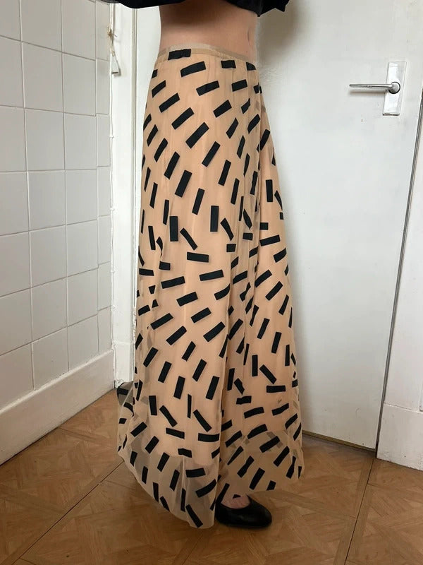 Maison Margiela Tape Print Sheer Tulle Midi Skirt IT44 / UK12 Made in Italy
