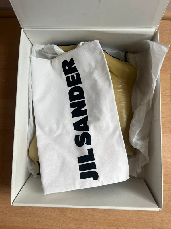 Jil Sander Leather Half Boots EU36 UK3 Gold Spike Heel Made in Italy