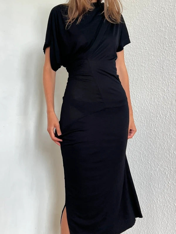 Vivienne Westwood Anglomania Draped Midi Dress Size M Black Made in Italy NWT