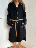 Helmut Lang Cashmere Wool Belted Coat – Black – IT40 / UK8
