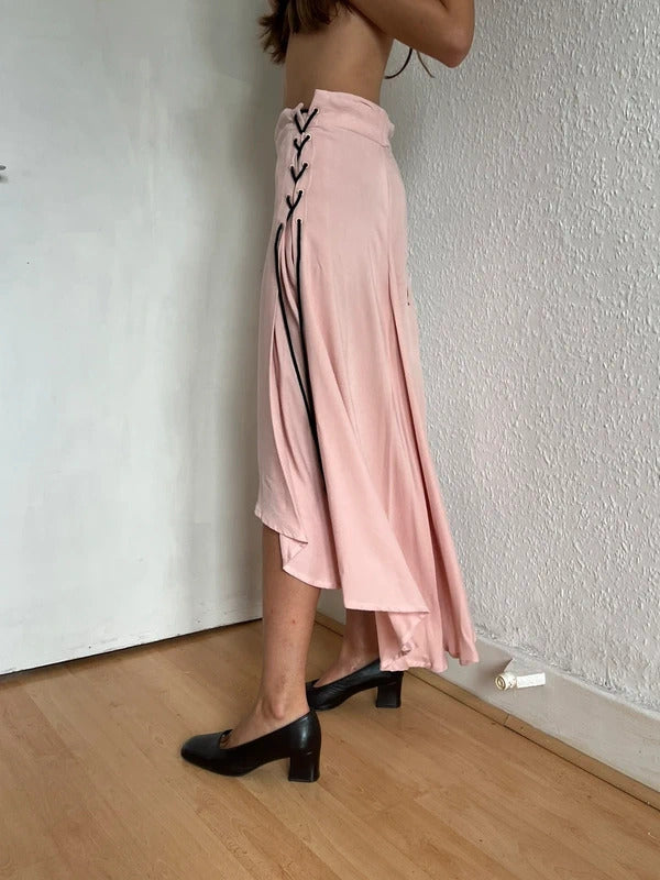 Ann Demeulemeester Asymmetric Midi Skirt FR38 / UK10 / US6 M Pink