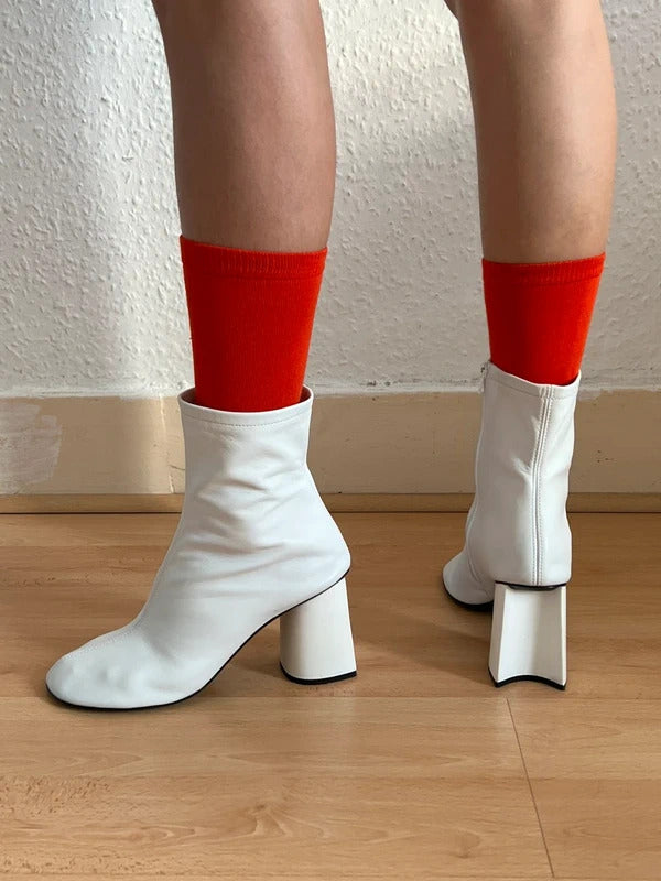 Balenciaga Glove Leather Ankle Boots White (EU37 / UK4 / US7)