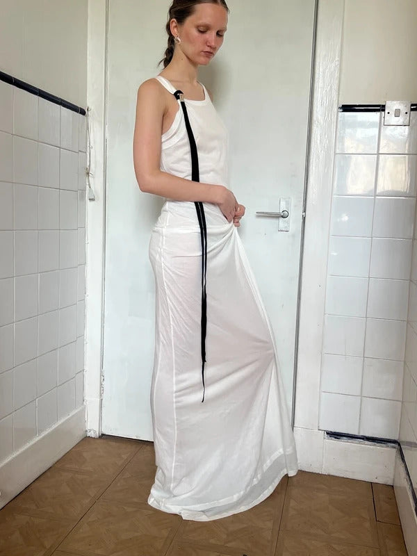 Ann Demeulemeester Leen Double Layer Maxi Dress White FR34 / UK6 XS