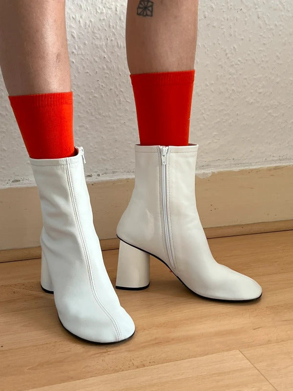 Balenciaga Glove Leather Ankle Boots White (EU37 / UK4 / US7)