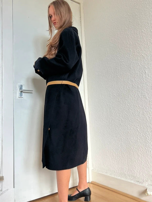 Helmut Lang Cashmere Wool Belted Coat – Black – IT40 / UK8
