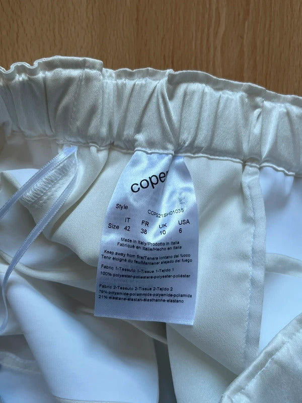 Coperni Satin Shorts – White – FR38 / US6 / UK10 / M