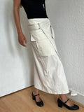 Helmut Lang Ivory Belted Wrap Midi Skirt XS US2 UK6 IT38 Cotton Twill NWT