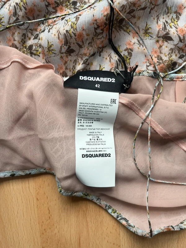 Dsquared2 Silk Slip Dress – Floral & Lace – IT42 / UK10 / M