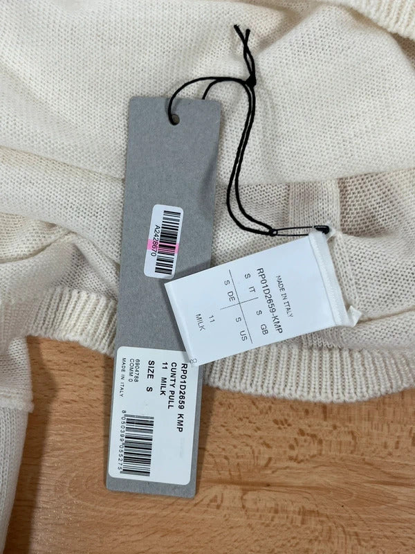 Rick Owens Lido Wool Jumper Ivory Sheer Knit Crew Neck Size S Made in Italy