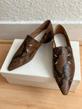 Maison Margiela Snakeskin Print Leather Loafers EU36 UK3 Pointed Shoes New