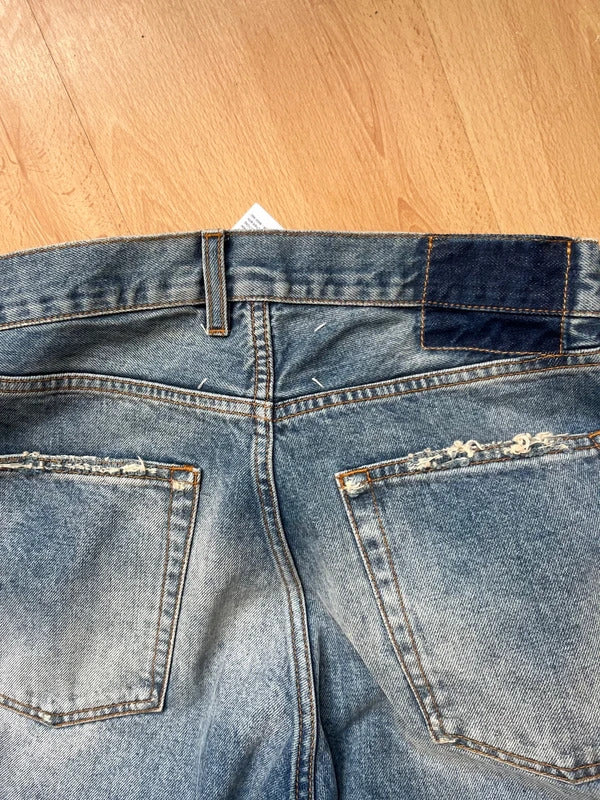 Maison Margiela High Waist Jeans W26 Blue Dirty Wash Wide Leg Made in Italy
