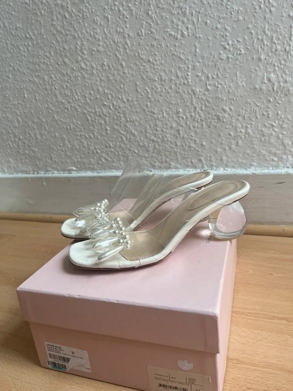 Simone Rocha PVC Pearl Beaded Mule Sandals EU37 UK4 US7 Made in Portugal