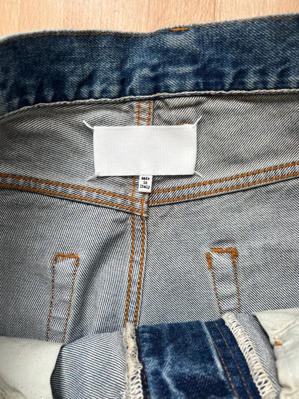 Maison Margiela High Waist Jeans W26 Blue Dirty Wash Wide Leg Made in Italy