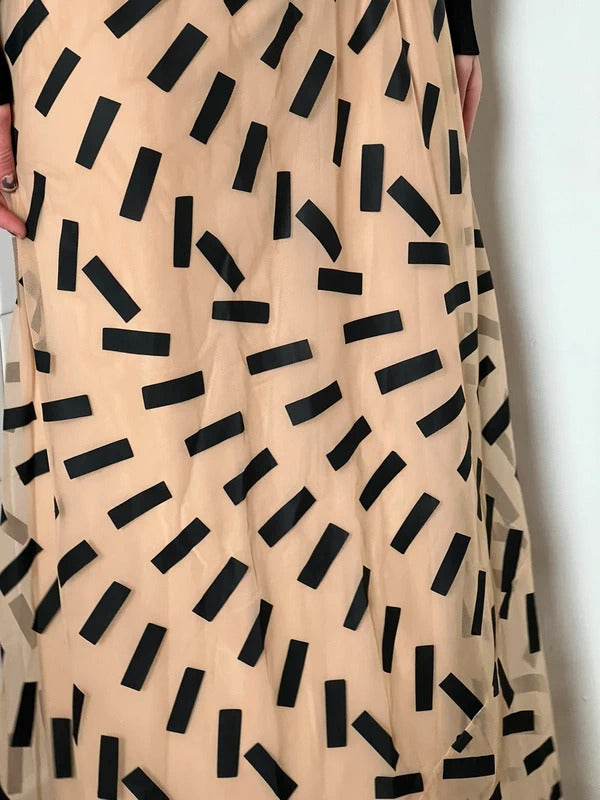 Maison Margiela Tape Print Sheer Tulle Midi Skirt IT44 / UK12 Made in Italy